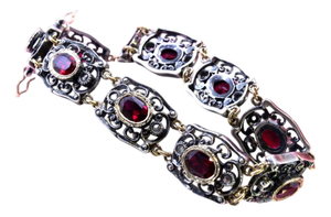 Gold and Silver Bracelet with Diamond Chips