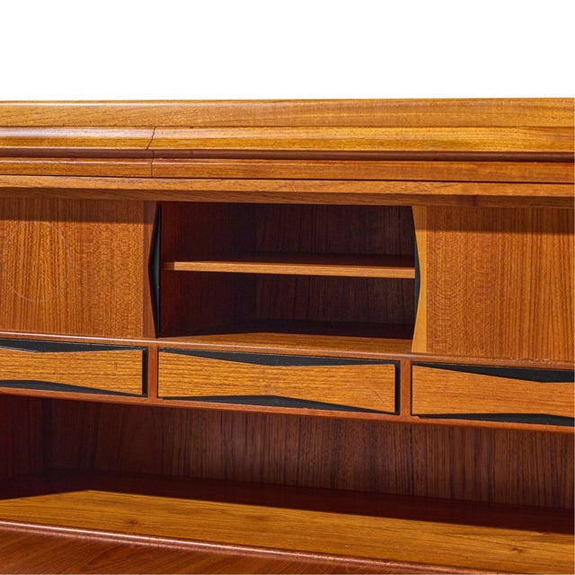 Erling Torvits Mid Century Danish Teak Secretary Desk For Sale - Image 9 of 12