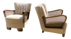 Art Deco Club Chairs, 1930s, Set of 2