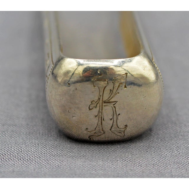 Silver Circa 1924-39 Estonian 875 Standard Silver Tongs With Gold-Washed Interior For Sale - Image 8 of 9