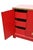 1970's Campaign Style Red and Brass Storage Cabinet by Directional For Sale In Miami - Image 6 of 8
