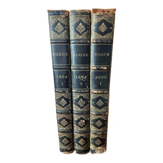 Antique Leather-Bound Collection of Vogue Issues From 1894 and 1895 - Set of 3 Books For Sale