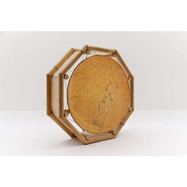 Japanese wall lamp made of bamboo and rice paper, mid-century modern, 1960s by adding three more hooks, the lamp could...