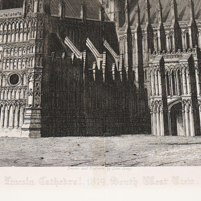 Pair of Engravings of English Gothic Churches by John Coney, 1819 For Sale - Image 12 of 12