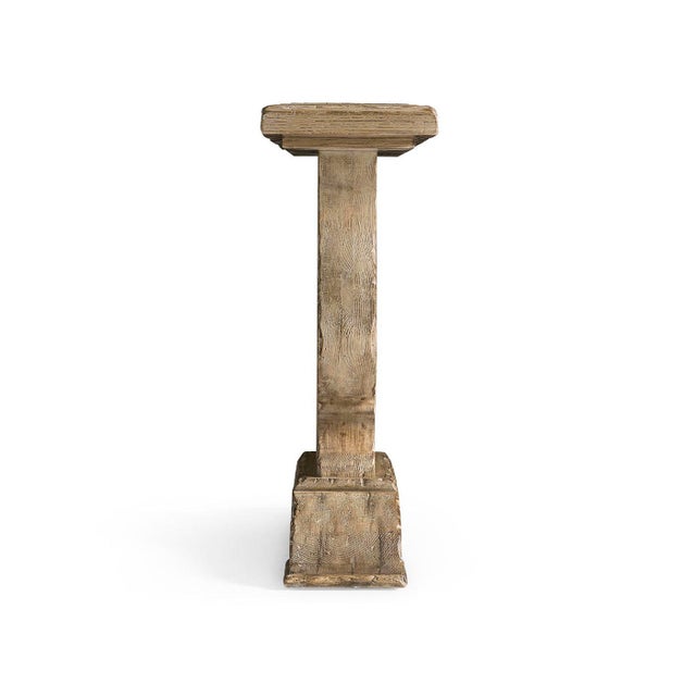 Rustic Rustic Pedestal Console Table For Sale - Image 3 of 9