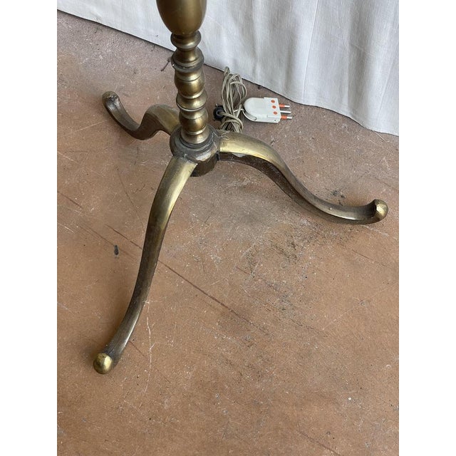 Vintage Maison Jansen Style Floor Lamp in Wrought Brass, 1930s For Sale - Image 10 of 12