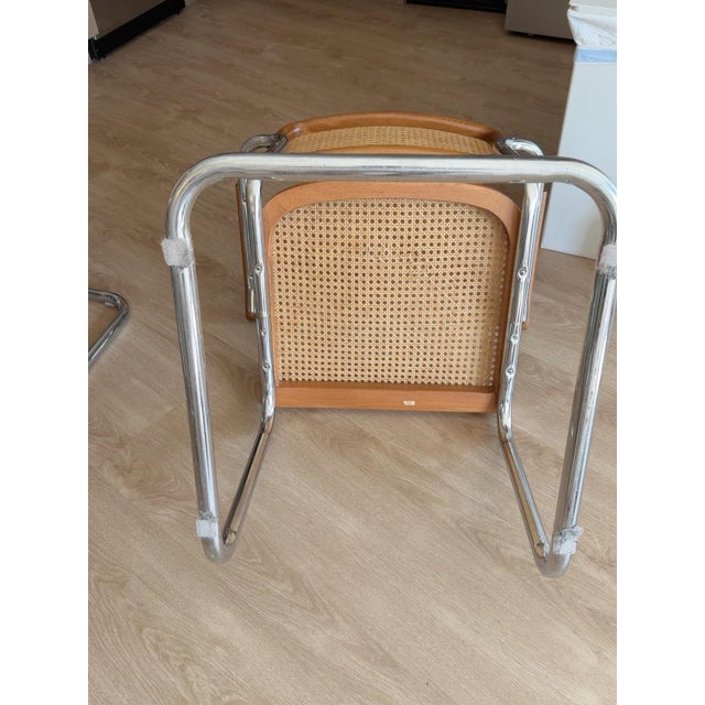 1970s 1970s Italian Cesca B64-Style Cane & Chrome Armchairs, Set of 4 For Sale - Image 5 of 10