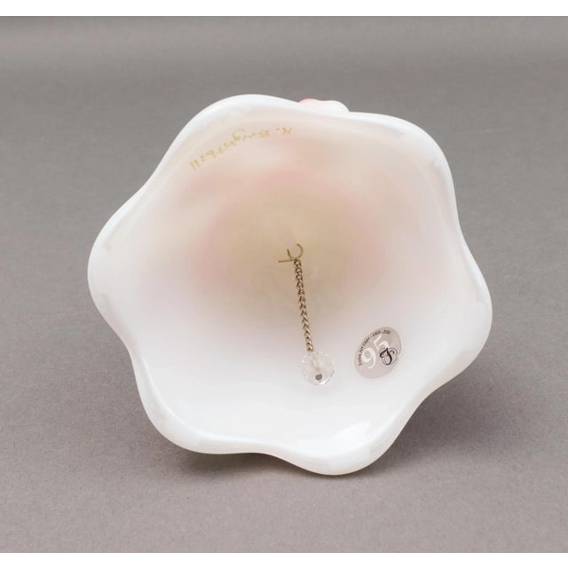 Mid 20th Century Fenton K. Brightbill Signed Pink Satin Lily of the Valley 95th Anniversary Bell For Sale In Miami - Image 6 of 8