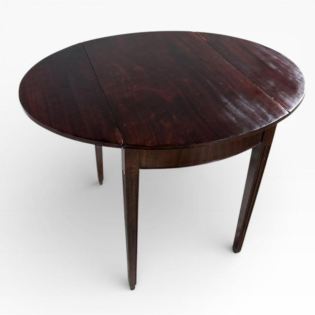 Wood Compact Drop-Leaf Table in Mahogany For Sale - Image 7 of 11