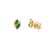 Not Yet Made - Made To Order Vintage-Inspired 14k Yellow Gold Stud Earrings With Natural Emerald & Diamond- A Pair For Sale - Image 5 of 10