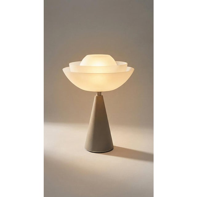 Contemporary Lotus Table Lamp in Light Gray by Serena Confalonieri for Mason Editions For Sale - Image 3 of 3