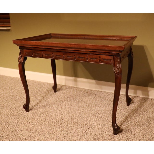 Antique Coffee Table With Removable Glass Tray Top Coffee Table