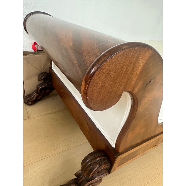 # Vintage Lion’s Paw Carved Wood Bench – 82” Long Stunning vintage bench featuring elegant craftsmanship and timeless...