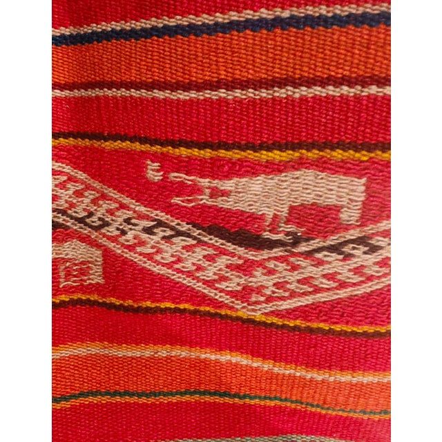 1960s Antique Andean Handwoven Wool Poncho Textile – Folk Art & Wall Décor For Sale In Austin - Image 6 of 6