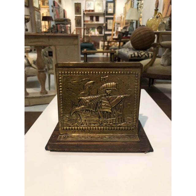 Vintage Nautical Brass And Wood Letter Holder Chairish