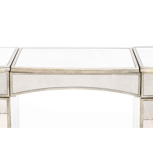 Modern Hollywood Regency Style Mirrored Vanity Table For Sale - Image 3 of 13