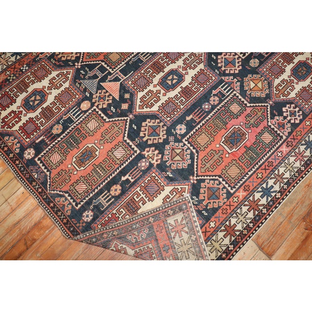 Early 20th Century Large Antique Zabihi Collection Caucasian Tribal Rug For Sale - Image 5 of 12