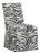 Slipcover Dining Chair in Cream Black Linen Zebra For Sale