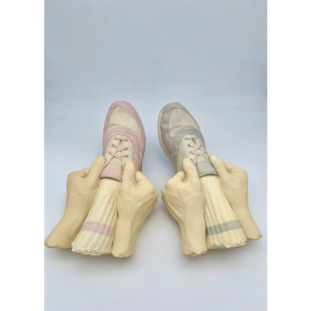 Pair of Marc Sijan Hyper-Realist Contemporary Cast "Jogger Shoes" Sculptures For Sale - Image 12 of 12