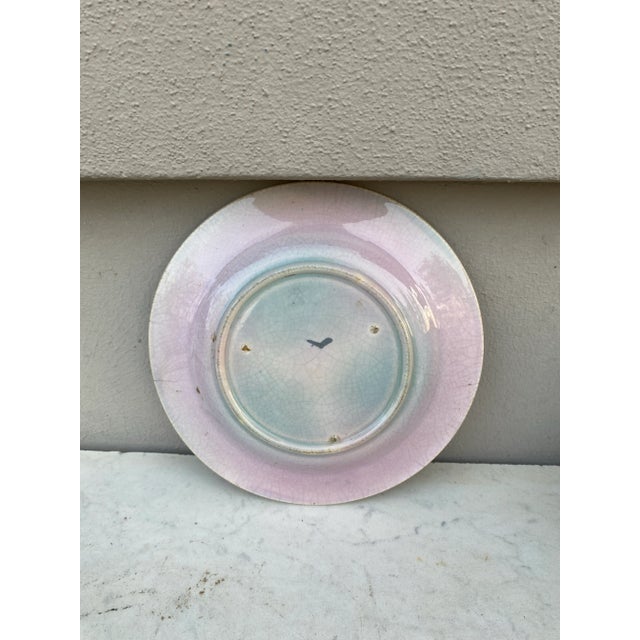 Rustic French Majolica Plate Onnaing, Circa 1890 For Sale - Image 3 of 3