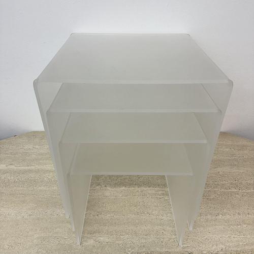 Acrylic Glass Nesting Tables, 1970s, Set of 4 For Sale - Image 6 of 18