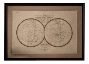 Antique Celestiall Planispheres Map by Lapie, 1838