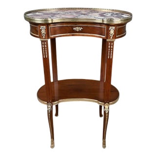 Small Early 20th Century Transitional Mahogany Kidney Table For Sale