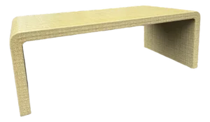 Karl Springer Style Linen Wrapped Coffee Table