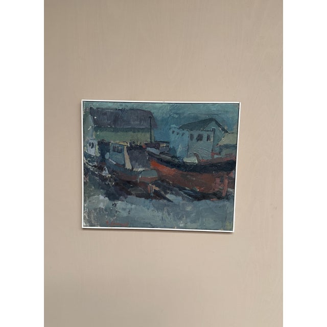 Ingemar Stragnell, Boats, 1960s, Oil on Canvas, Framed For Sale - Image 11 of 18
