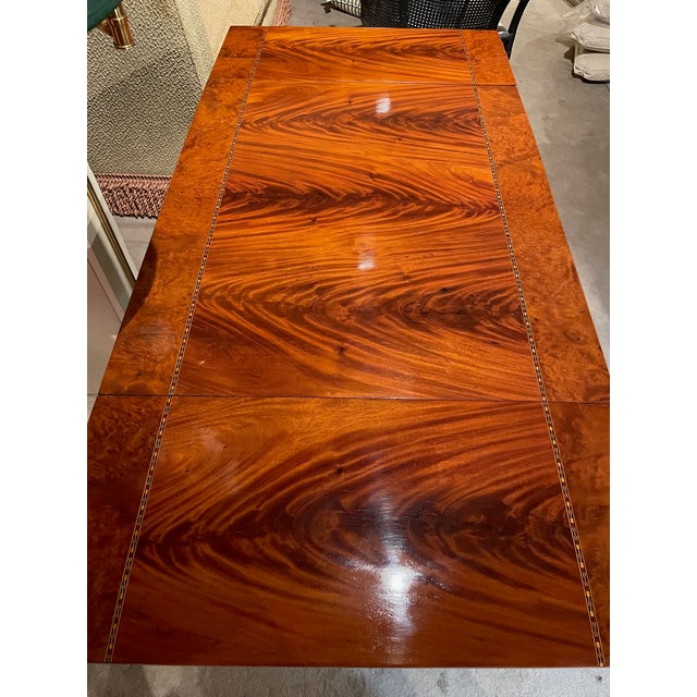 Biedermeier Late 19th Century Crotch Mahogany Drop Leaf Table For Sale - Image 3 of 11