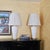 Pair of Vintage White Ceramic Urn Form Table Lamps With Gold Bases and Pleated Shades For Sale - Image 17 of 18