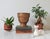 Vintage copper footed pedestal flower urn planter pot with floral motif. No makers mark.. Some light age wear. Small dents.