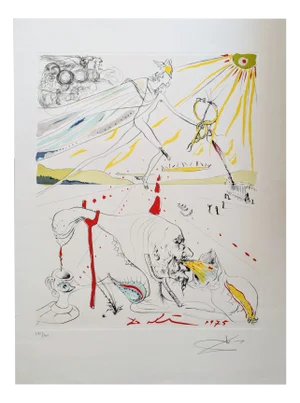 Salvador Dali, The Alchemist, 1975, Drypoint Etching