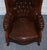 Brown Set of Victorian Chesterfield Armchair and Ottoman in Dyed Leather For Sale - Image 8 of 18