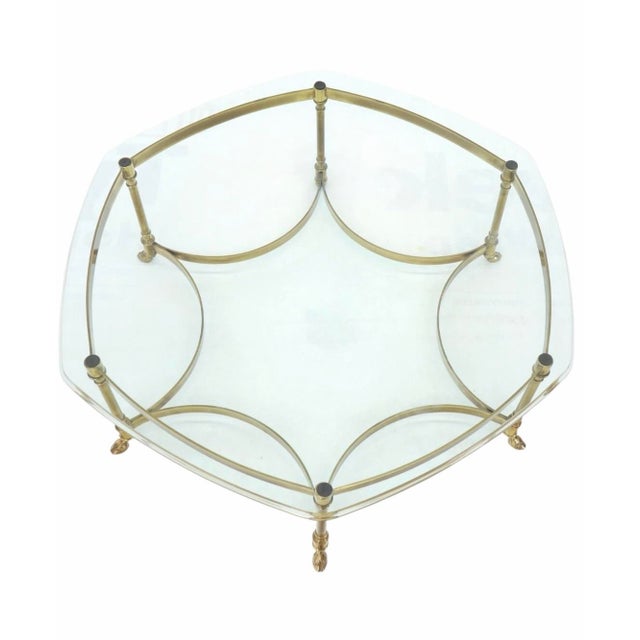 Mid-Century Modern Mid-Century Modern Labarge Attributed Hollywood Regency Brass Coffee Table For Sale - Image 3 of 5