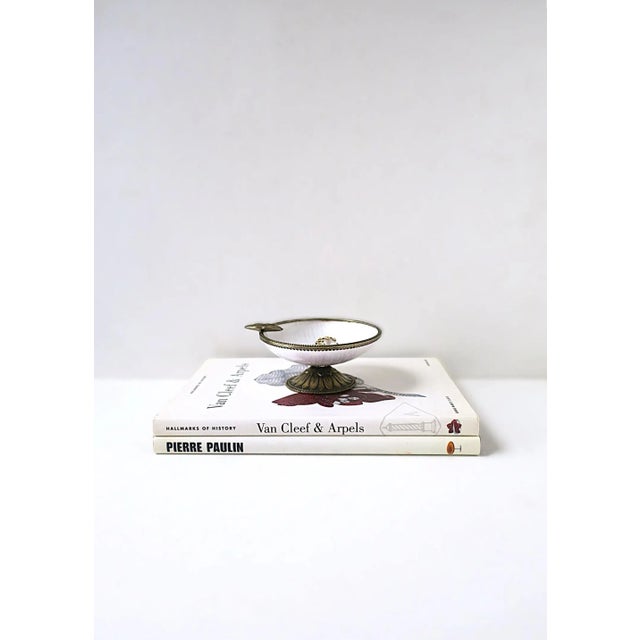 Paint White Enamel Ashtray or Jewelry Dish, Neoclassical Style, Early 20th Century For Sale - Image 7 of 10