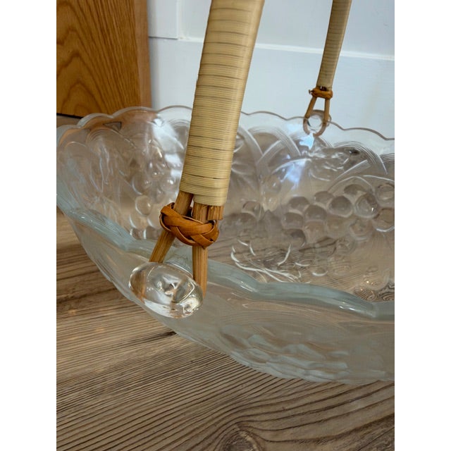 Vintage Clear Pressed Glass Fruit Basket Bowl For Sale In New York - Image 6 of 11