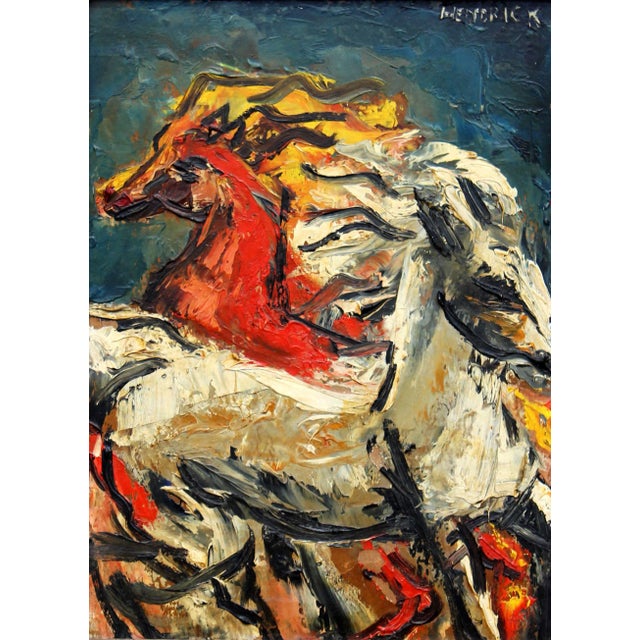 Running Horses Abstract Impressionist Oil Painting For Sale