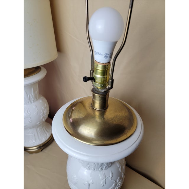1950s The Phoenix Baluster: Frederick Cooper Blanc De Chine Table Lamps - a Pair For Sale - Image 9 of 12