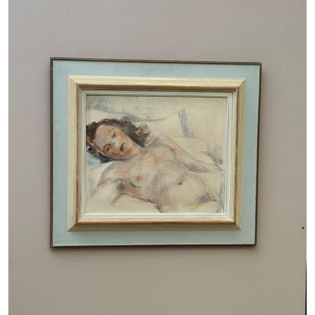 Erik Magnusson, Reclining Nude Woman, 1960s, Oil on Canvas, Framed For Sale - Image 17 of 17