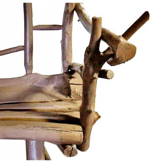 Rustic Vintage Branch Bench For Sale - Image 3 of 4