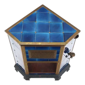 Vintage Mid Century Austrian Corner Gas Fireplace