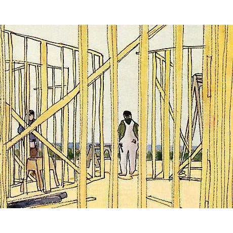 Original vintage New Yorker magazine cover dated March 22, 1969 featuring an Architecture and Construction theme. Based on...
