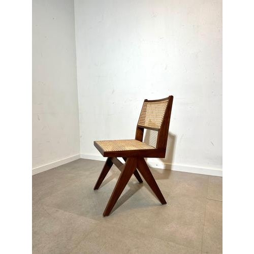 Dinning Chair in Teak and Rattan For Sale - Image 5 of 5