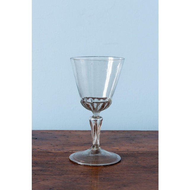 Antique French Fluted Wine Glass, 1700s For Sale - Image 8 of 8