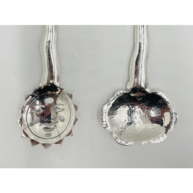 1980s Emilia Castillo Sun & Cloud Serving Utensils, Hand Signed, Mexican Modern Design For Sale - Image 11 of 18