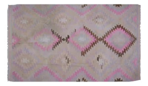 Vintage Turkish Anatolian Hand Made Organic Wool Dowry Kilim,5'9"x9'10"