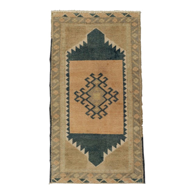 Turkish Mini Rug Oriental Hand Knotted Vintage Rug 1'7" x 2'10" #21272 For Sale