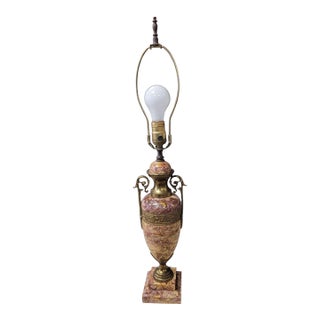 Antique Gilt Bronze and Marble Table Lamp For Sale