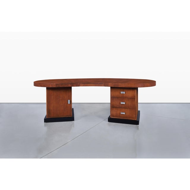 Mid-Century Modern Mid-Century Modern Sculptural Biomorphic Walnut Executive Desk For Sale - Image 3 of 14